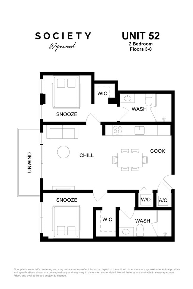2 Bed - Unit 52 - Fl 3-8 - Society Wynwood