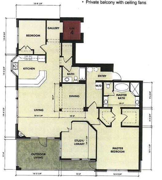 2BR/2BA - The Overlook at Westover Hills