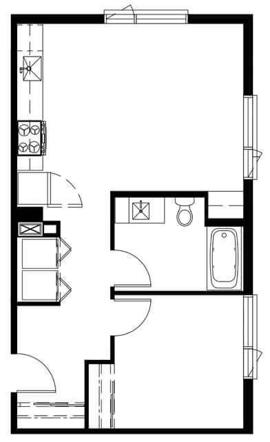 1-Bed C - The Brim Apartments