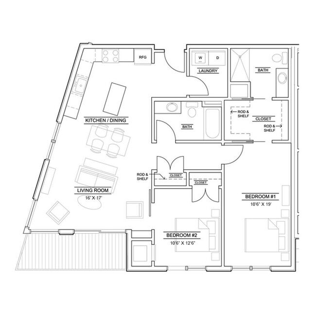 1,167 sqft - The Quentin