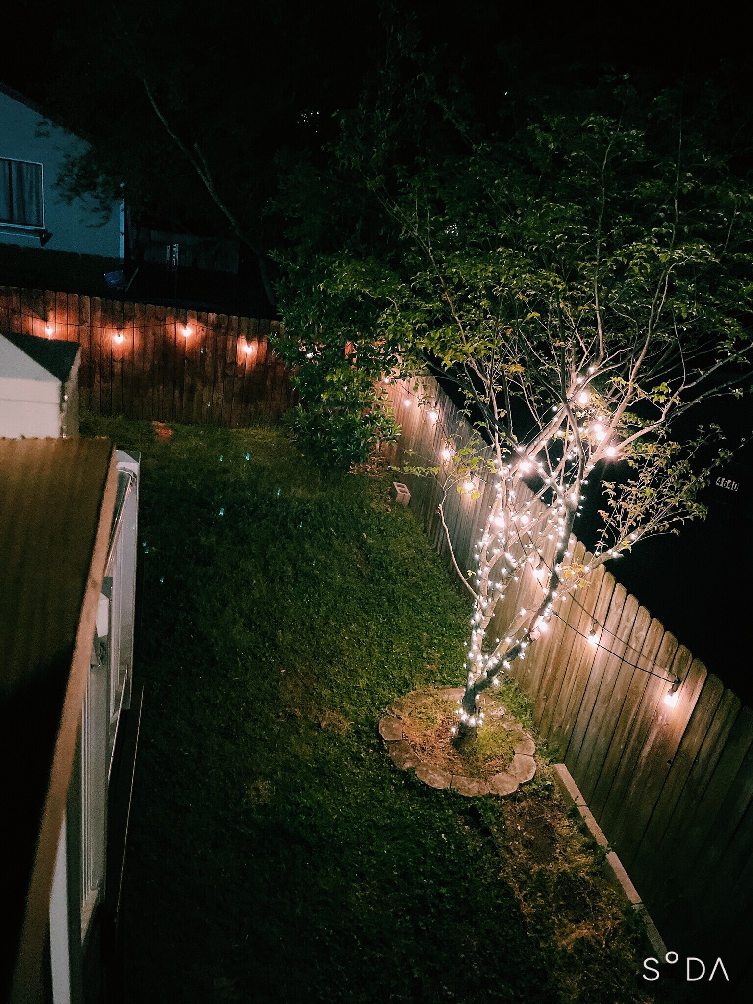 Backyard string lights - 4644 Lake Dr