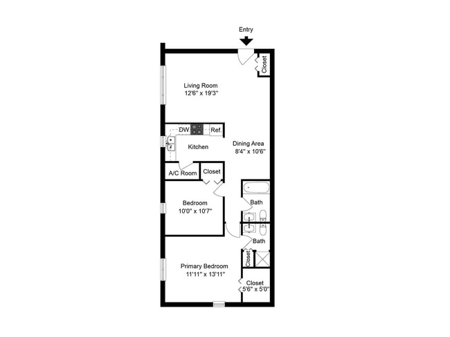 Explore this well-structured floor plan, offering a harmonious blend of space and style in urban living. - Allandale Village Apartments