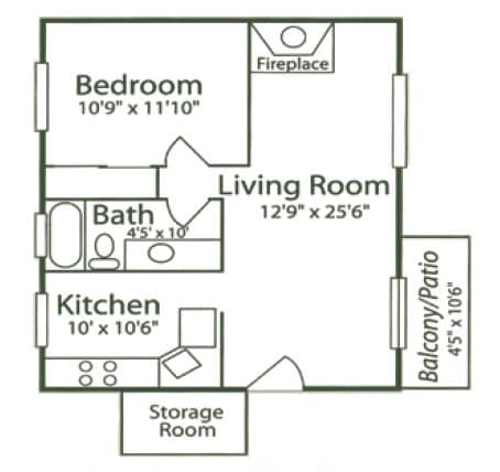 Floorplan - Village Gardens Apartments