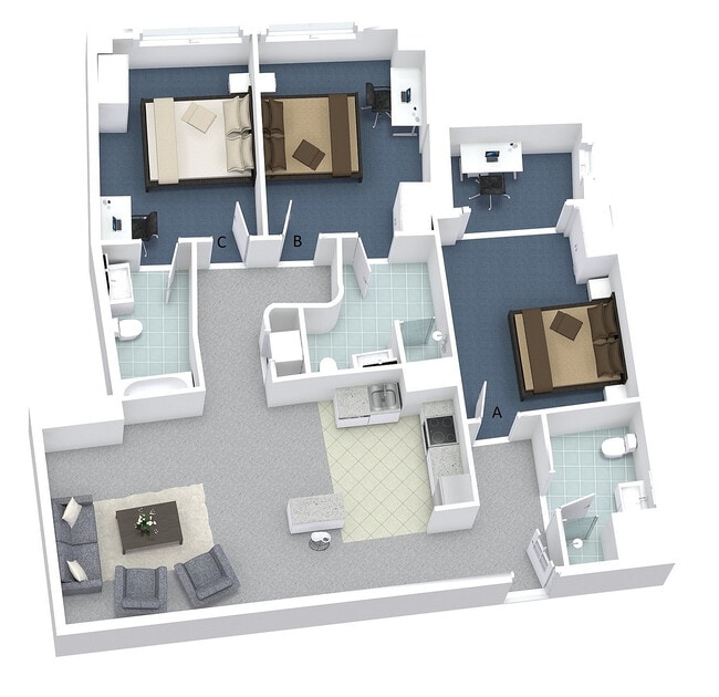 3x3 Layout C - University Lofts