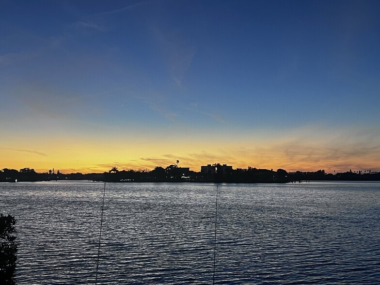Sunset at waterfront seating area - 12760 Indian Rocks Rd