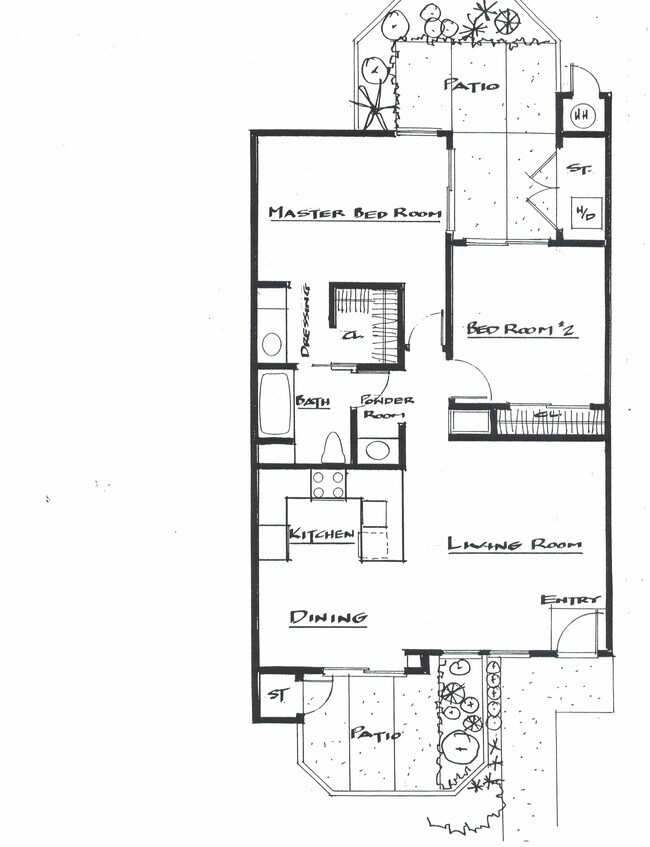 2 Bed 1.25 Bath - Meridian Apartments
