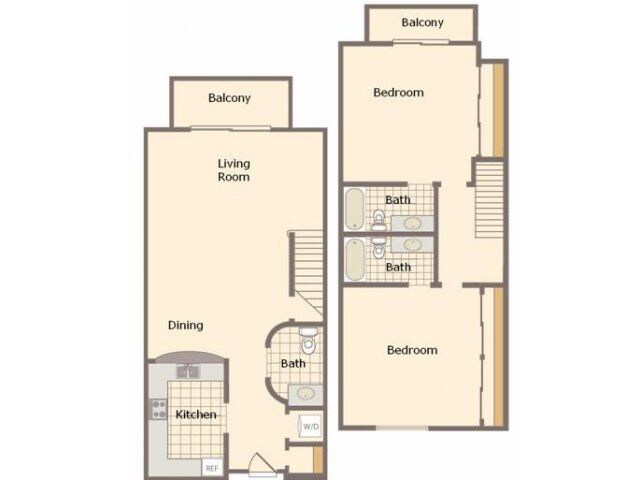2 Bedroom / 2.5 Bath / 1285 Sq.Ft. - Belasera at Sherman Way