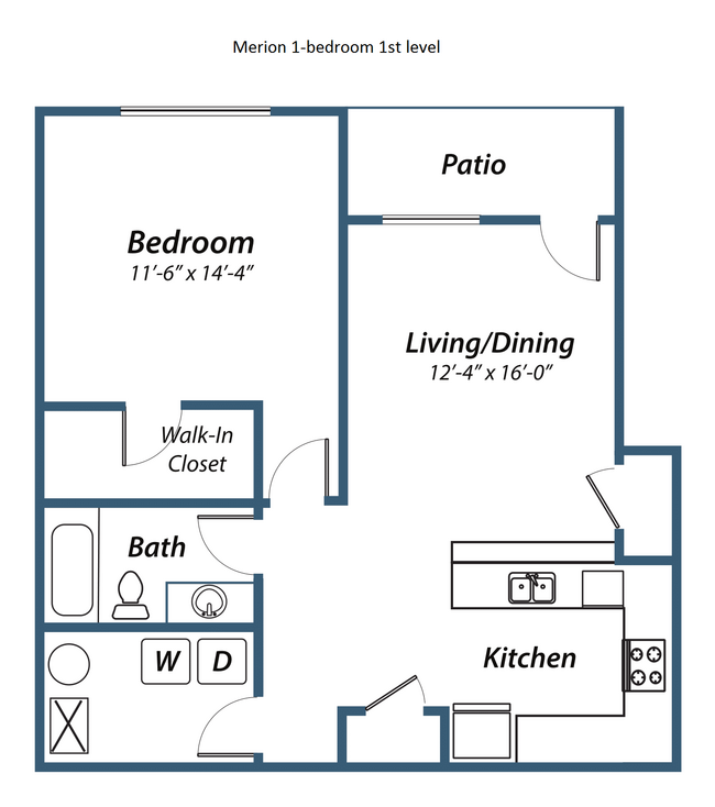 1-bed, 1-bath 1st level - Merion Apartments