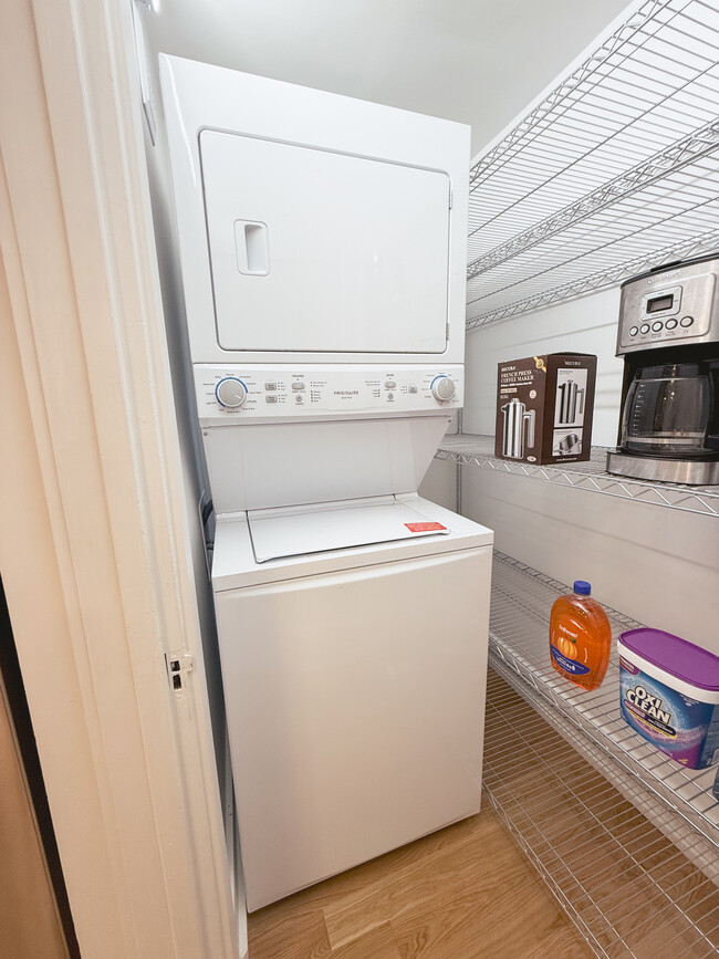 Stacked washer and dryer in pantry. - 214 Wadsworth St