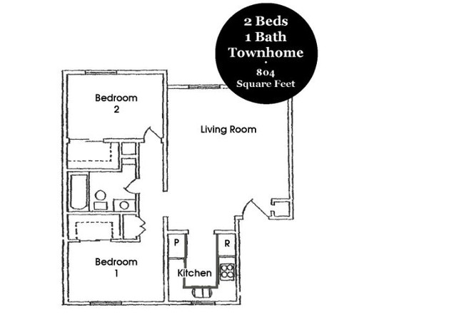 Foor Plan 2bd/1bth - Desert Breeze Villas