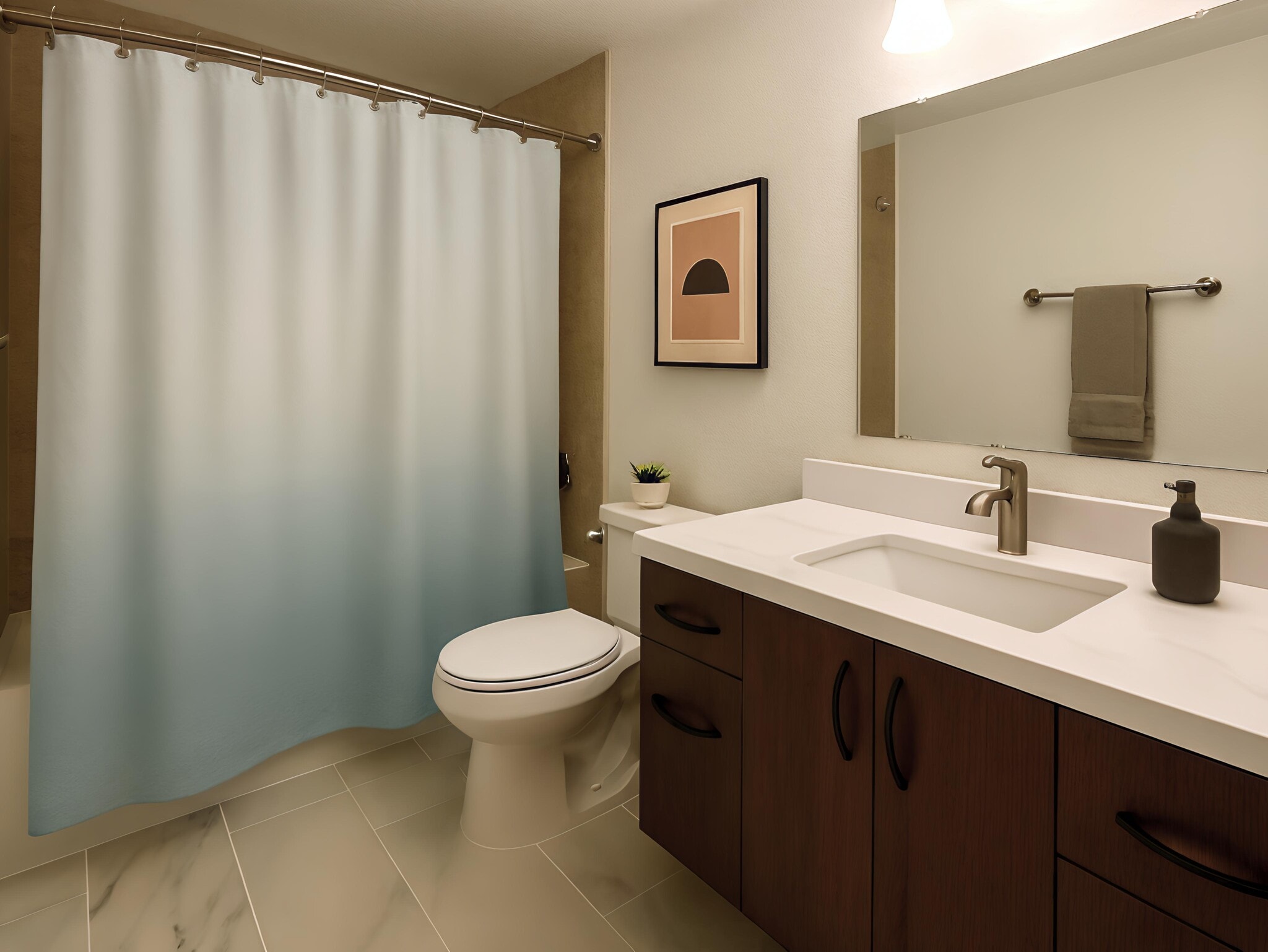Bathroom Rendering of Virtual Staging for scale. - 9494 Redmond Woodinville Rd NE