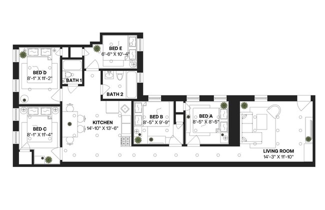 Building Photo - Private bedroom in 5 bed/2 bath Home