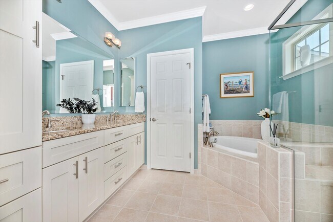 Garden bathroom with soaking tub - 2507 Mill Race Rd