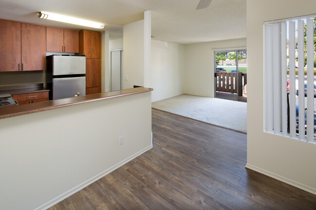 Kitchen, living, and dining area - eaves San Marcos