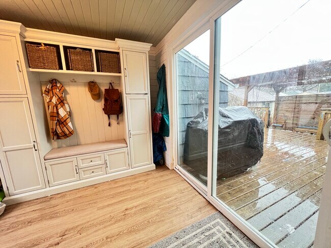 Breezyway connecting house to deck and garage - 3554 Abbott Ave N