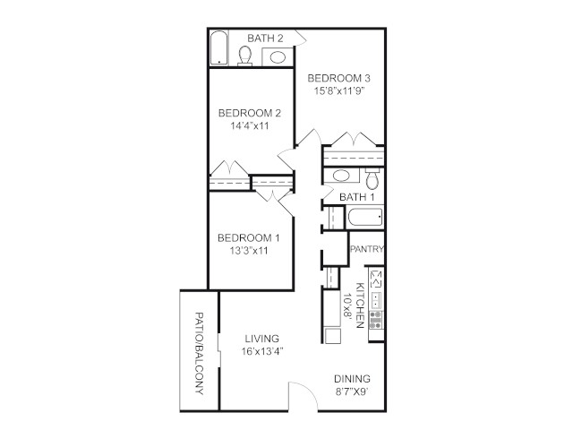 3 Bed 2 Bath - The Vic Student Apartments