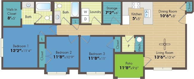 3BR/2BA - Aldara Apartments