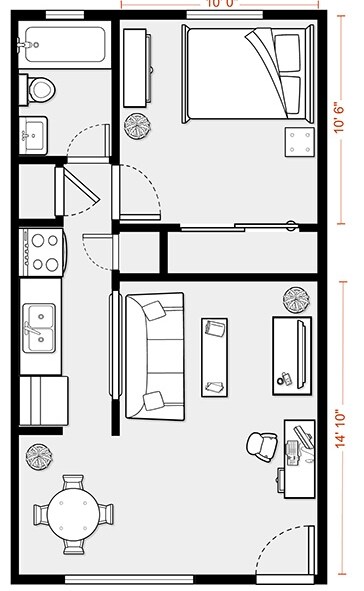 1BR/1BA - Aspen West