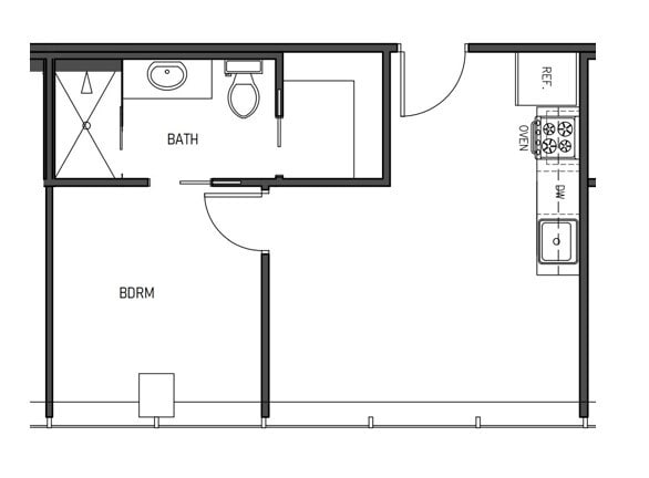 Type E - Floor Plan - Reese Tower Apartments
