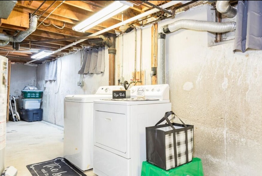 washer and dryer in dry, bright basement - 40 Fields Rd
