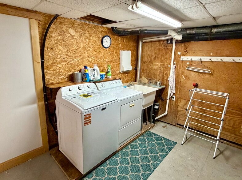 laundry area with new washer and dryer - 34 Boody St