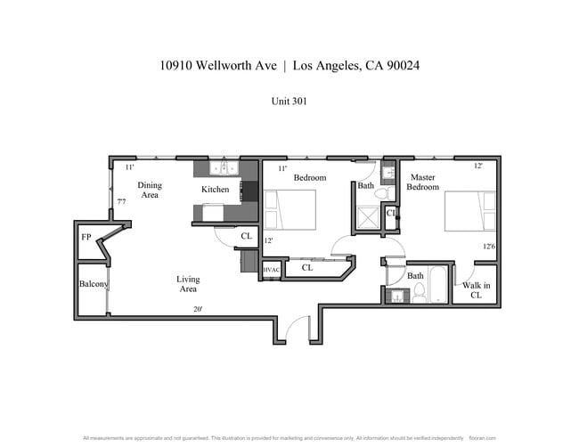 #01 stack - 2 Bedroom Floor Plan - Peach Tree Court Apartments