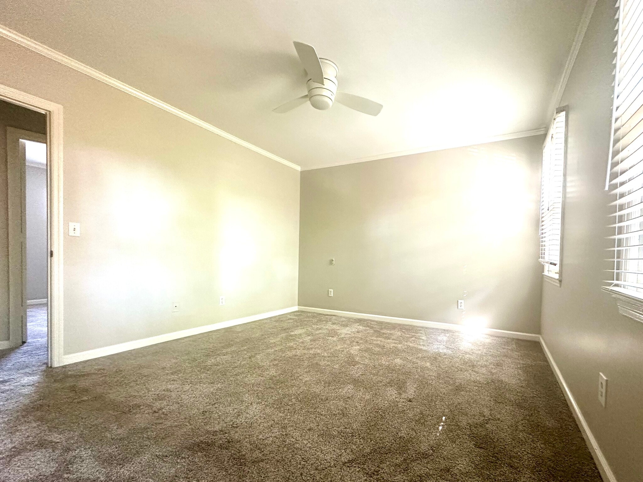 Bedroom with east facing windows, ceiling fan and carpet - 2312 18th Ave S