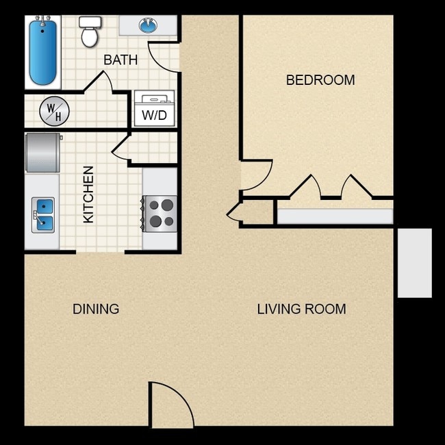 1BR/1BA - Woodside Village