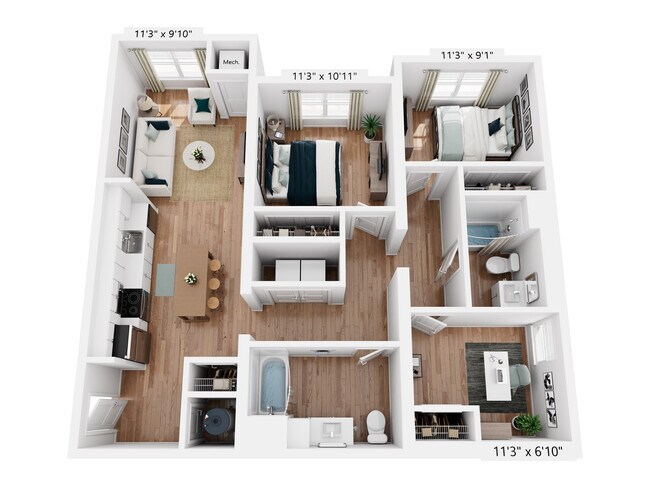 C1H | 3x2 | 1,132 sq ft - The Henry