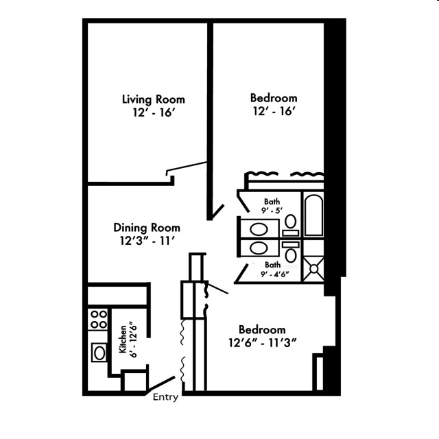 2BR/2BA - Brightwood Plaza