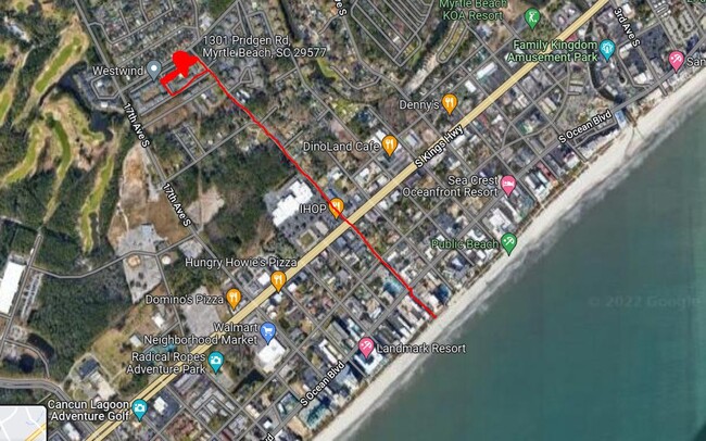 Map to beach access - 1301 Pridgen Rd