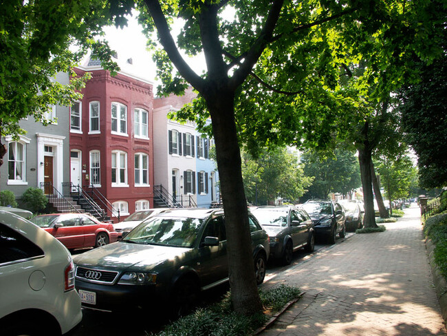 The English basement apartment is located in the left hand side of the duplex - 3118 Dumbarton St NW