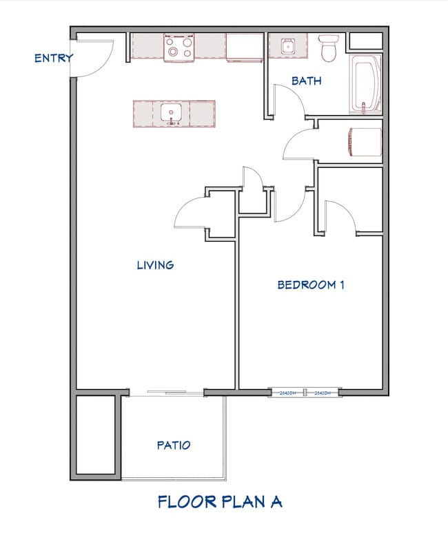 1 Bedroom - Kittyhawk Apartments II