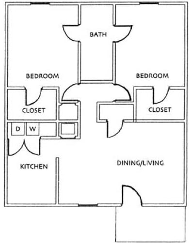 B 2BR/1BA - Casa Rosa Apartments
