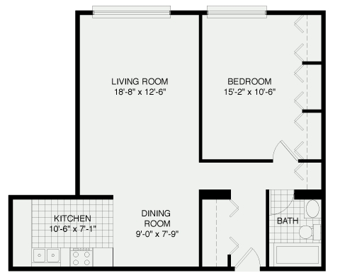1BR/1BA - Catherine Courts