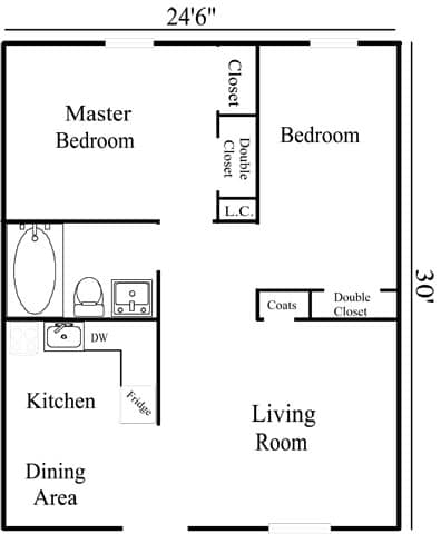 2 Bedroom - Kirkview Apartments