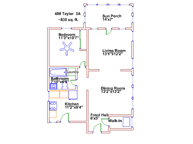 Floorplan - 408-416 N. Taylor Ave.