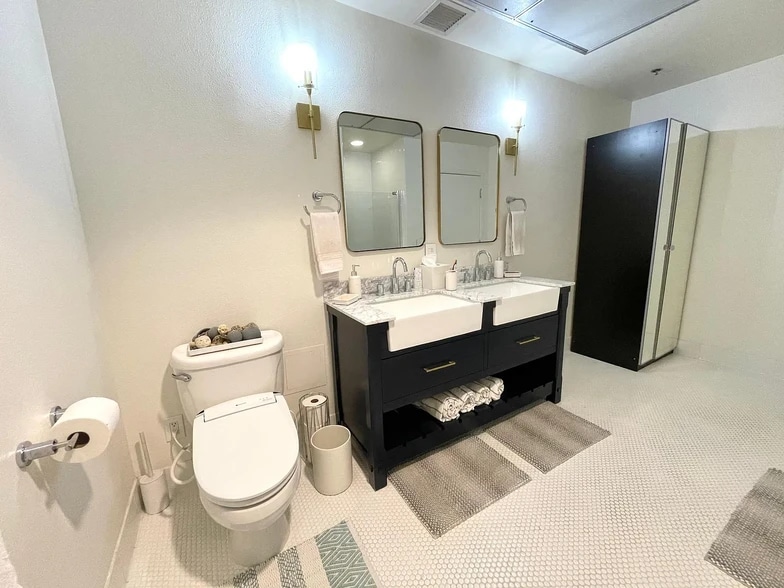 Primary toilet and double vanity - 835 Locust Ave
