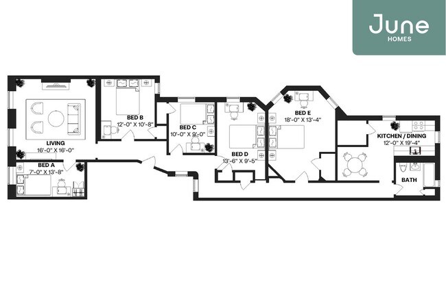 Building Photo - Queen room in 5-bed/1.0-bath Home