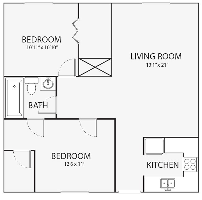 2BR/1BA - The Willows