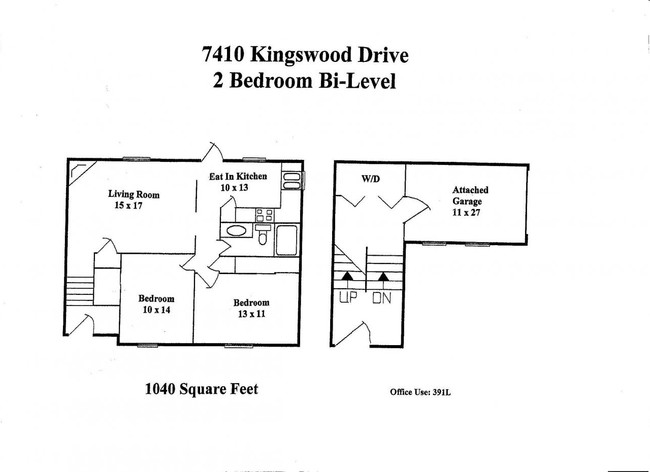 2BR/1BA Bi Level - The Villas at Kingswood