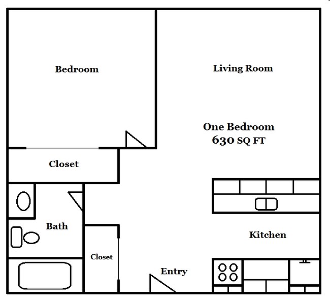 1BR/1BA - Brandyhill  Apartments Center #1