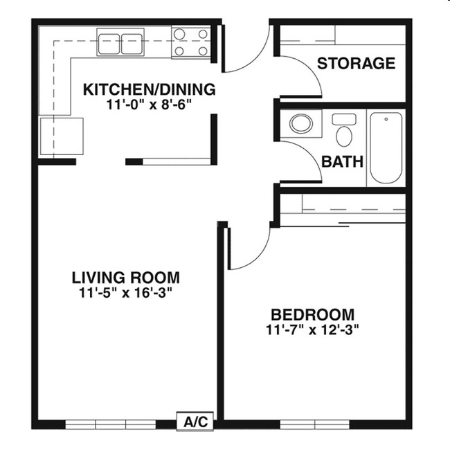 1BR/1BA - Barrington Apartments