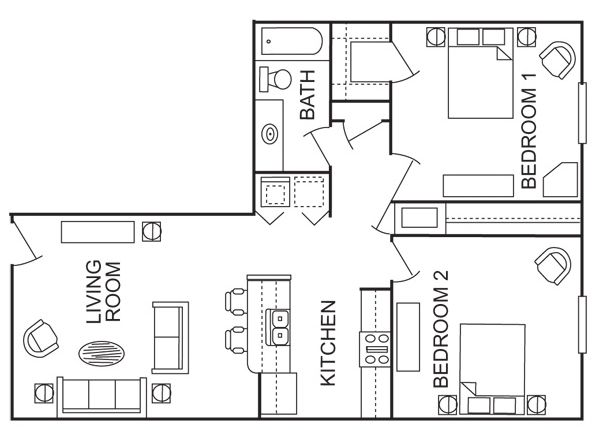 2BR/1BA - Willow Brook Apartments