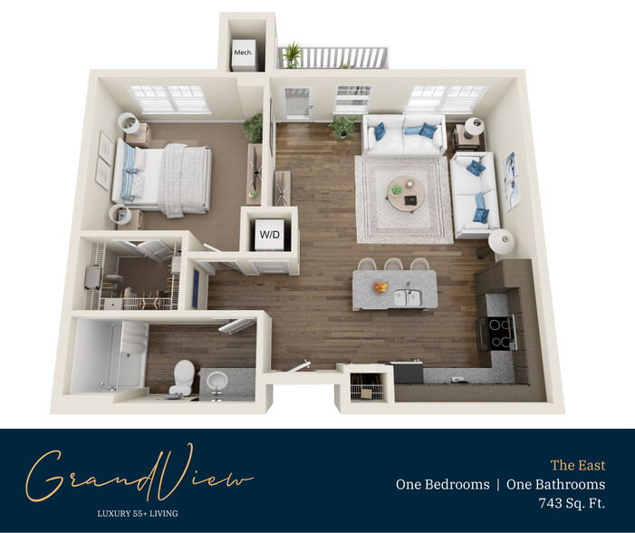 The East Floor Plan - GrandView 55+ Luxury Living