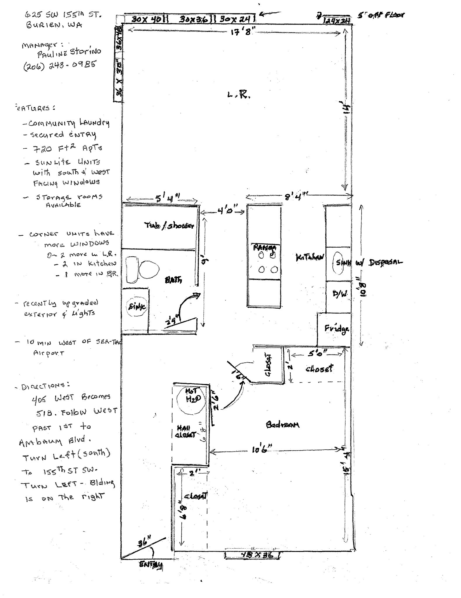 General Floor plan - 625 SW 155th St