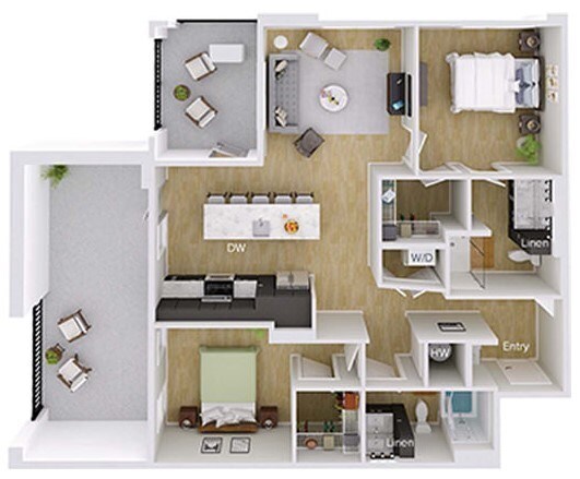 Floorplan - Foster on the Park Apartments
