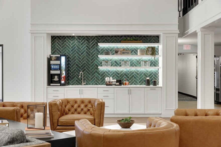 Coffee station in lobby - Creekside Apartments