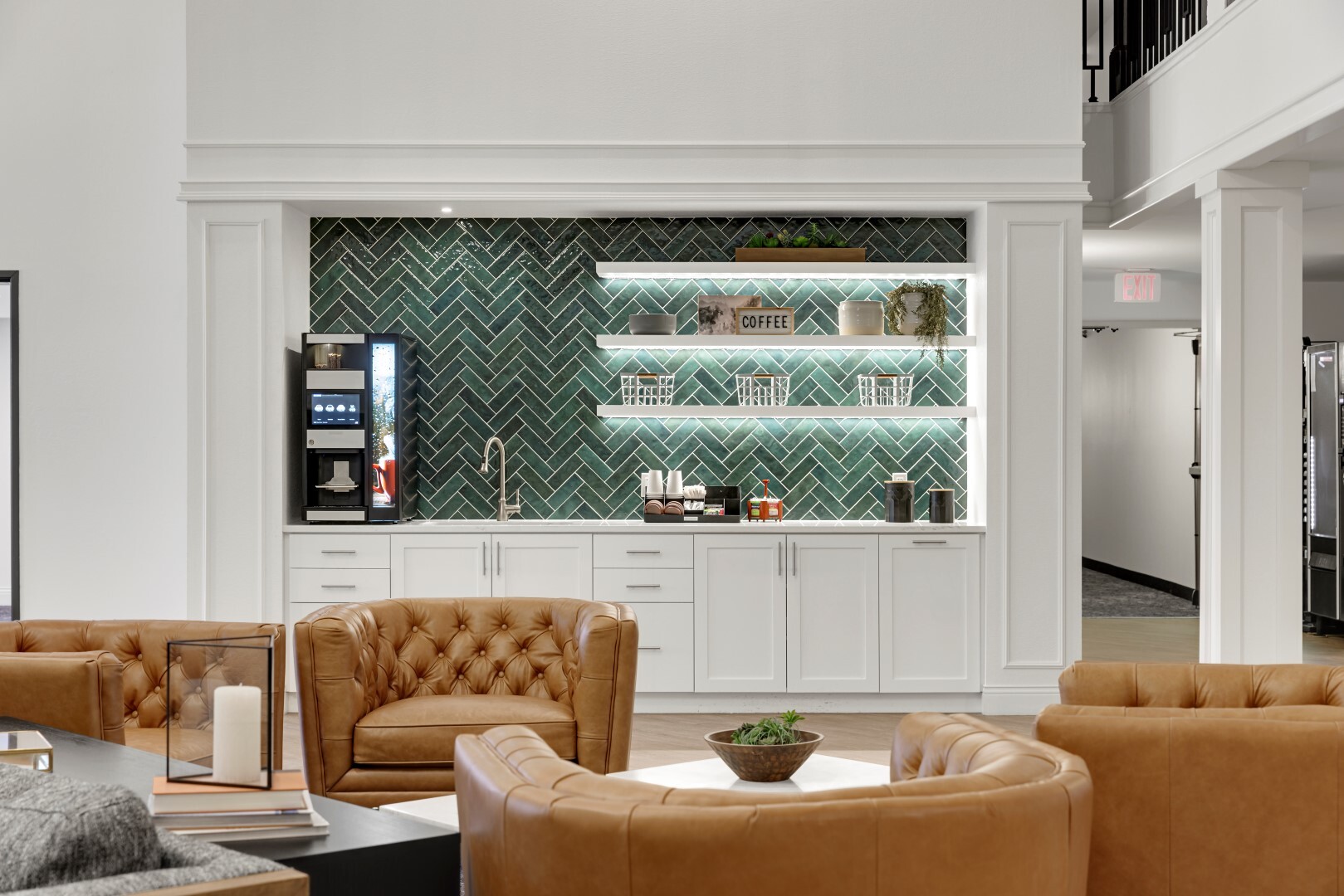 Coffee station in lobby - Creekside Apartments