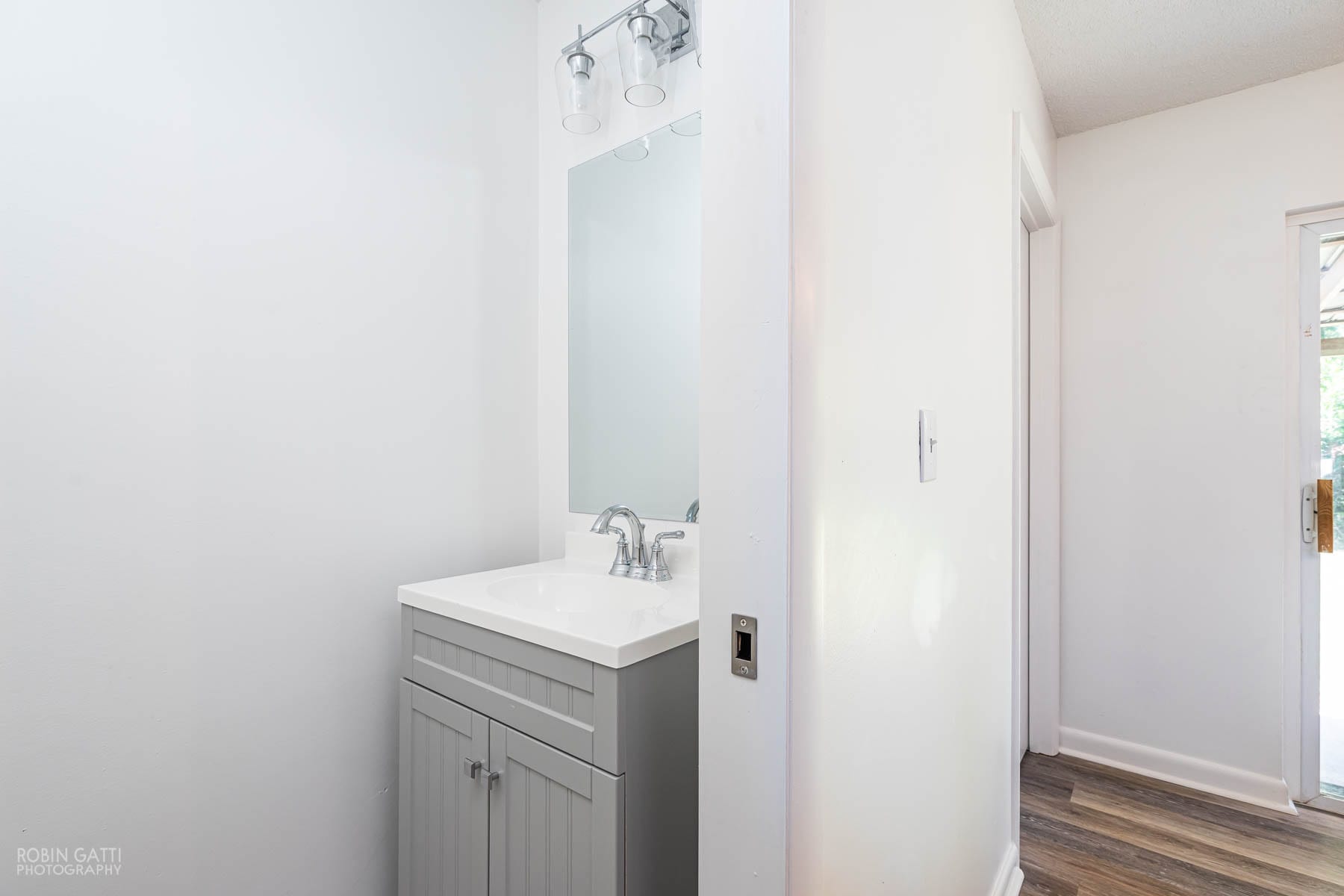 Half bath located off living room/dining area - 502 Cherokee Court